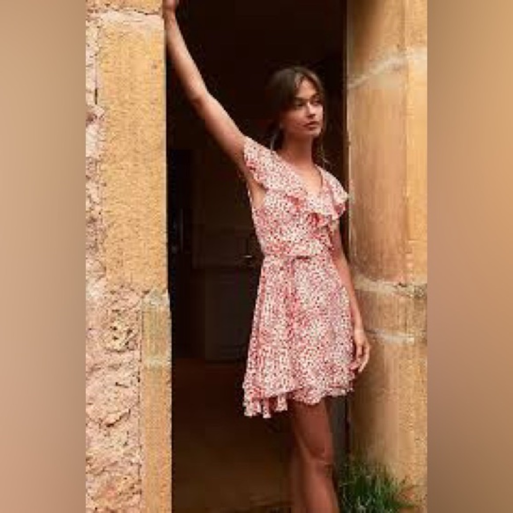 🕓 Free People | French Quarter Wrap | Mini Dress |  Ruffle Red | S